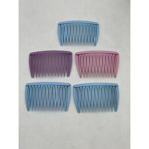 Goody Vintage Plastic Hair Combs Lot of 5 Blue Pink Purple